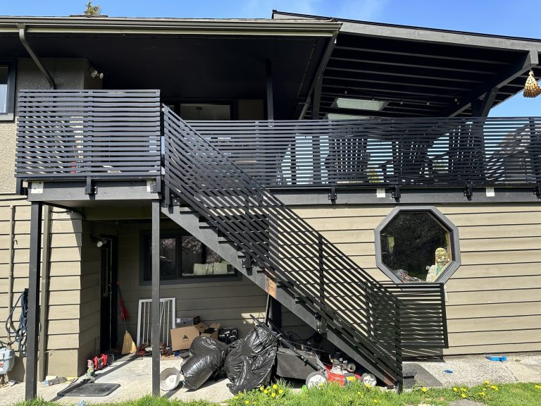 Metal Railings for stairs installed by Cypress Railings in west Vancouver
